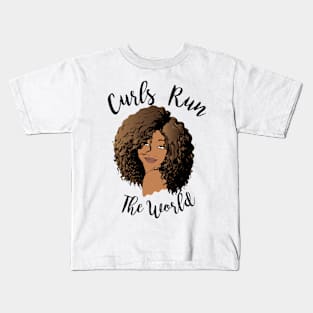 Curls Run The World Kids T-Shirt